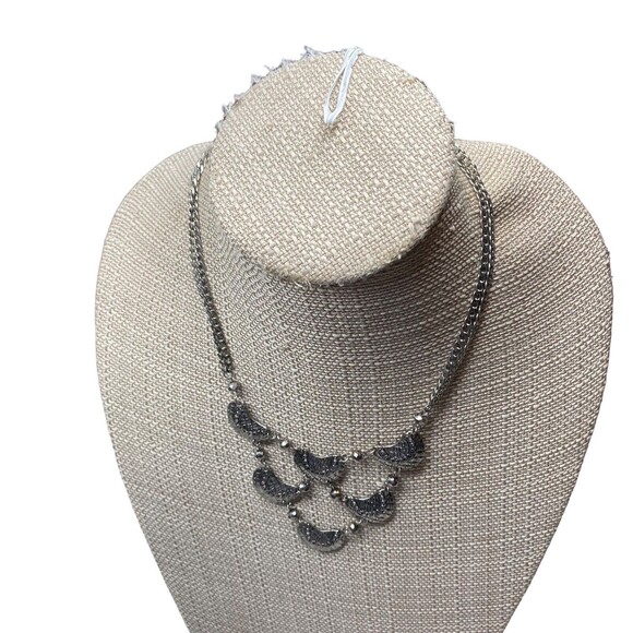 Unbranded Crescent Moon Bib Double Chain Necklace - Picture 4 of 4